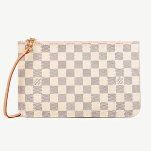 Louis Vuitton Damier Azur Neverfull Pochette Flat Pouch